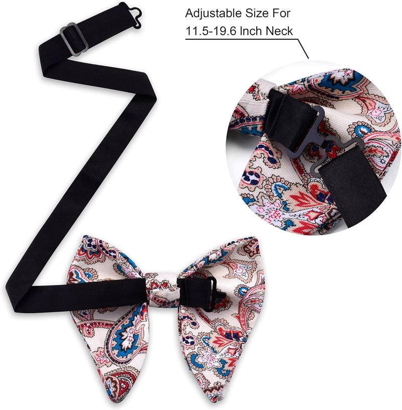 Branduce Velvet Bow Ties for Men Oversize Pre-tie Bowtie Tuxedo Bowties for Wedding - Image 4